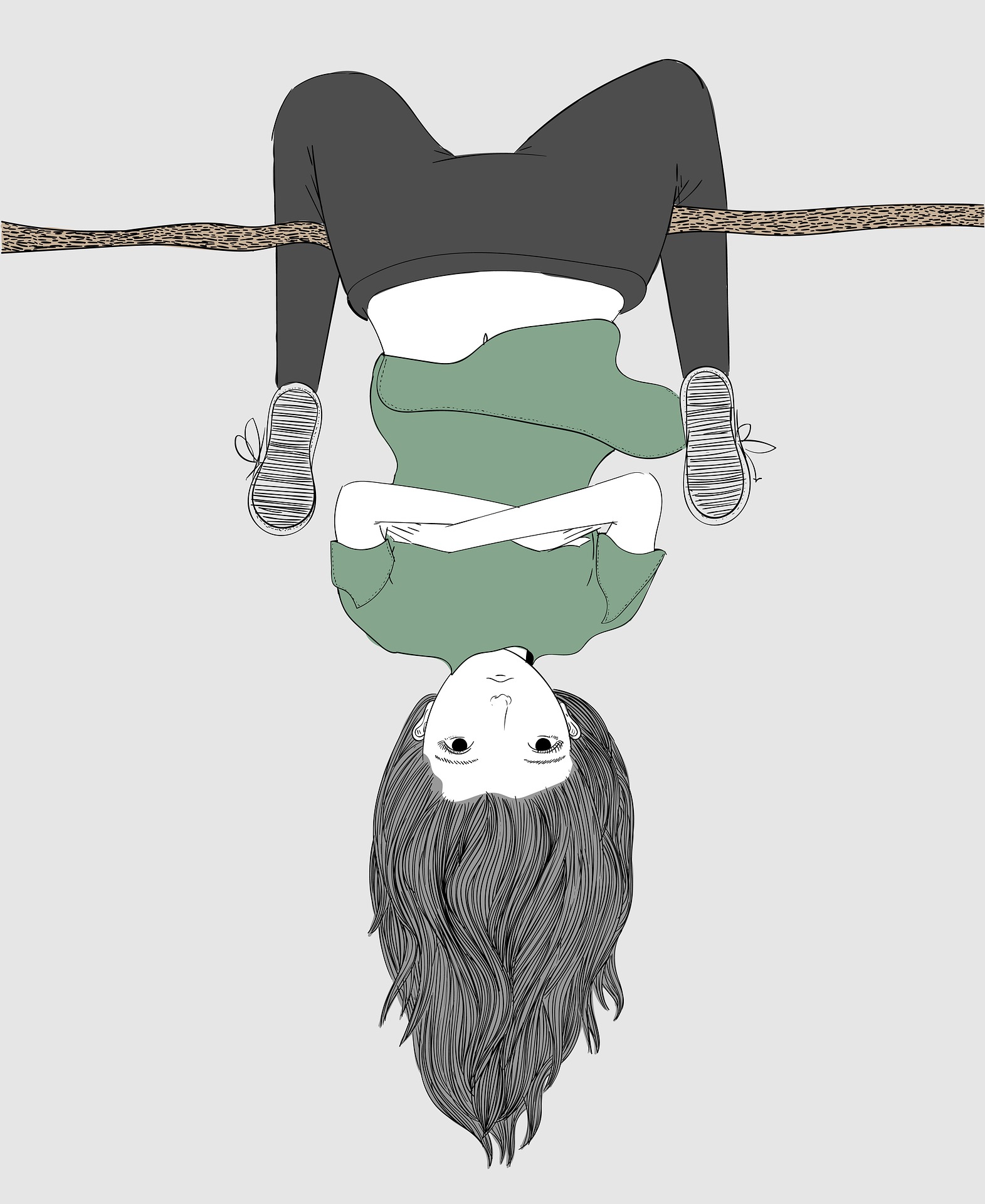 Girl Upside Down